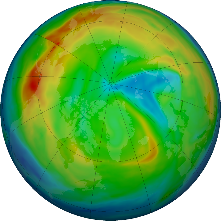 Arctic ozone map for 21 December 2016